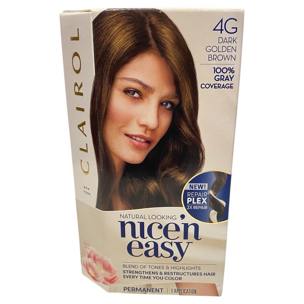 Clairol Nice'n Easy Permanent Hair Dye 4G Dark Golden Brown Hair Color